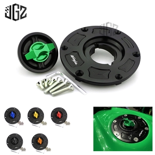 ฝาปิดถังน้ํามันเชื้อเพลิงรถจักรยานยนต์ NINJA Motorcycle Fuel Tank Cover Cap Keyless Twist Off  Fuel Oil Tank Cap CNC for Kawasaki Ninja 250 300 Z250 Z300 2017 2018 2019 2020 2021