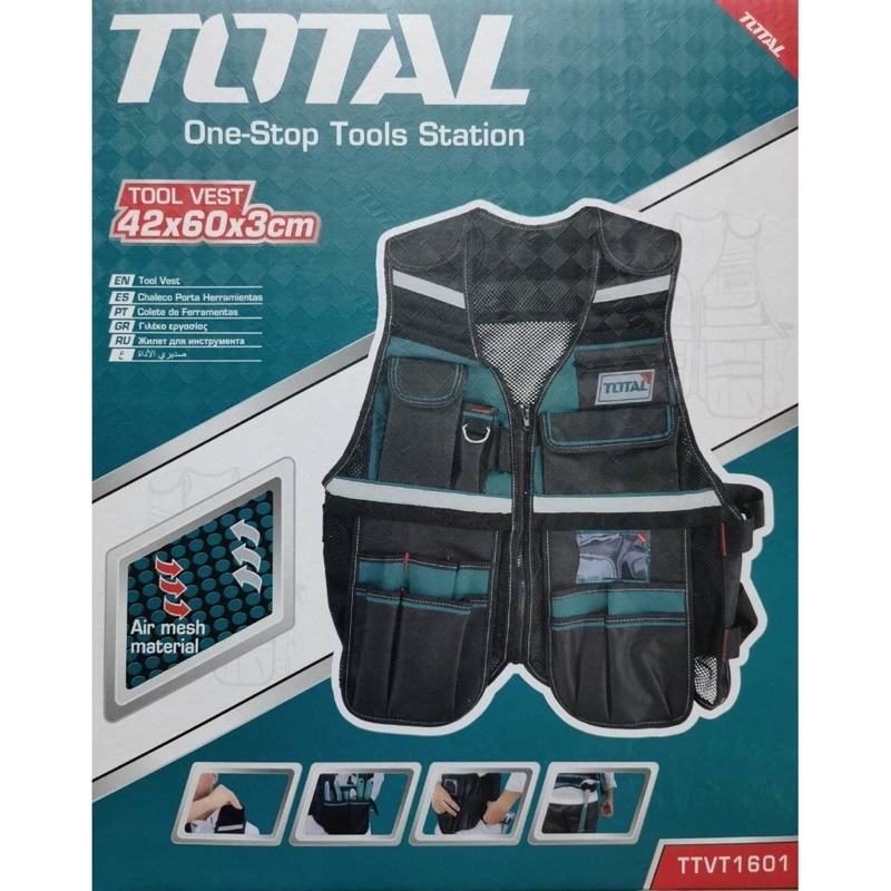 Total เสื้อกั๊ก เสื้อใส่เครื่องมือช่าง รุ่น TTVT1601  เสื้อเครื่องมือ เสื้อช่าง ของดี💯%