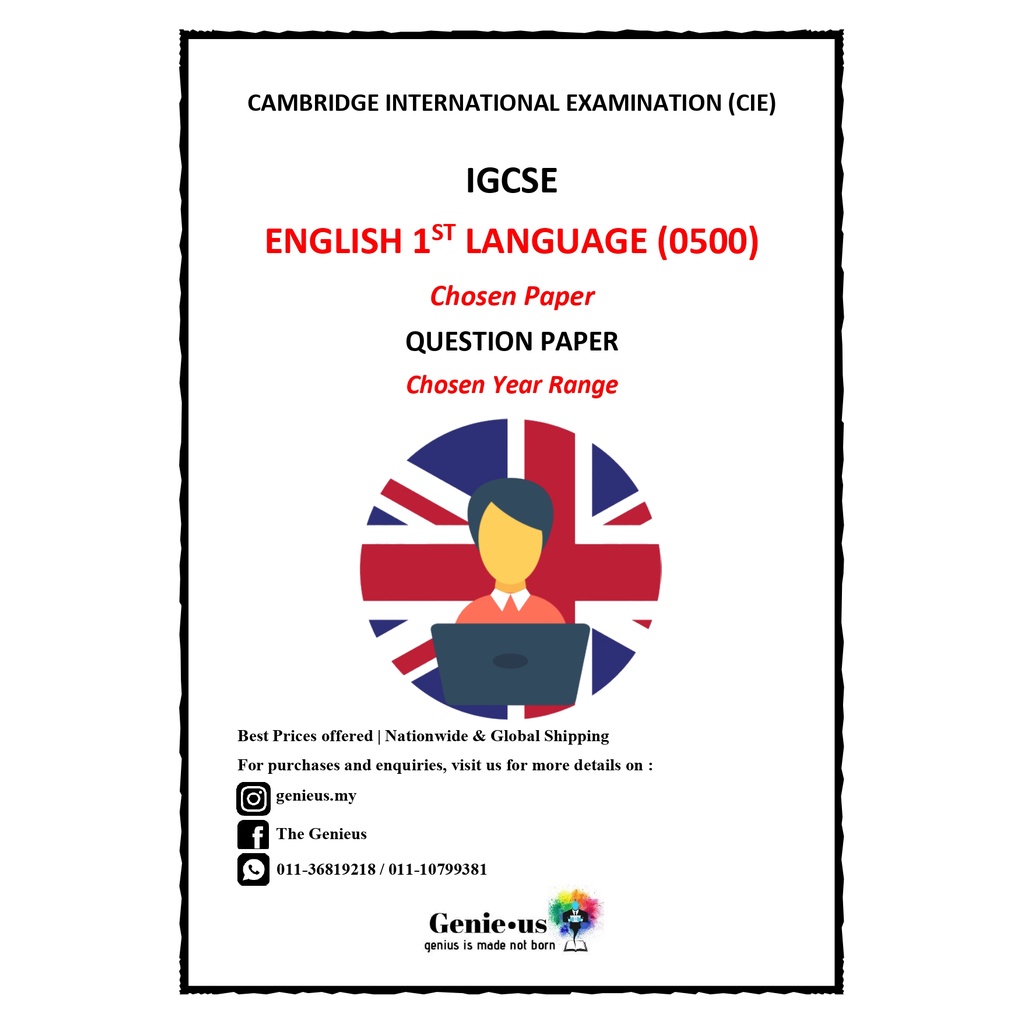 [ปี - ภาษาที่ 1 ภาษาอังกฤษ] Cambridge IGCSE ภาษาอังกฤษครั้งที่ 1 PYQ