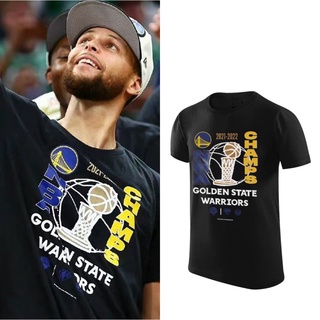 เสื้อยืดผ้าฝ้ายพิมพ์ลายแฟชั่น เสื้อยืดแขนสั้น พิมพ์ลาย Golden State Warriors Championship สําหรับผู้ชาย 2022