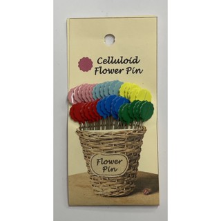 เข็มหมุดหัวแบนทนความร้อน Celluloid Flower Pin