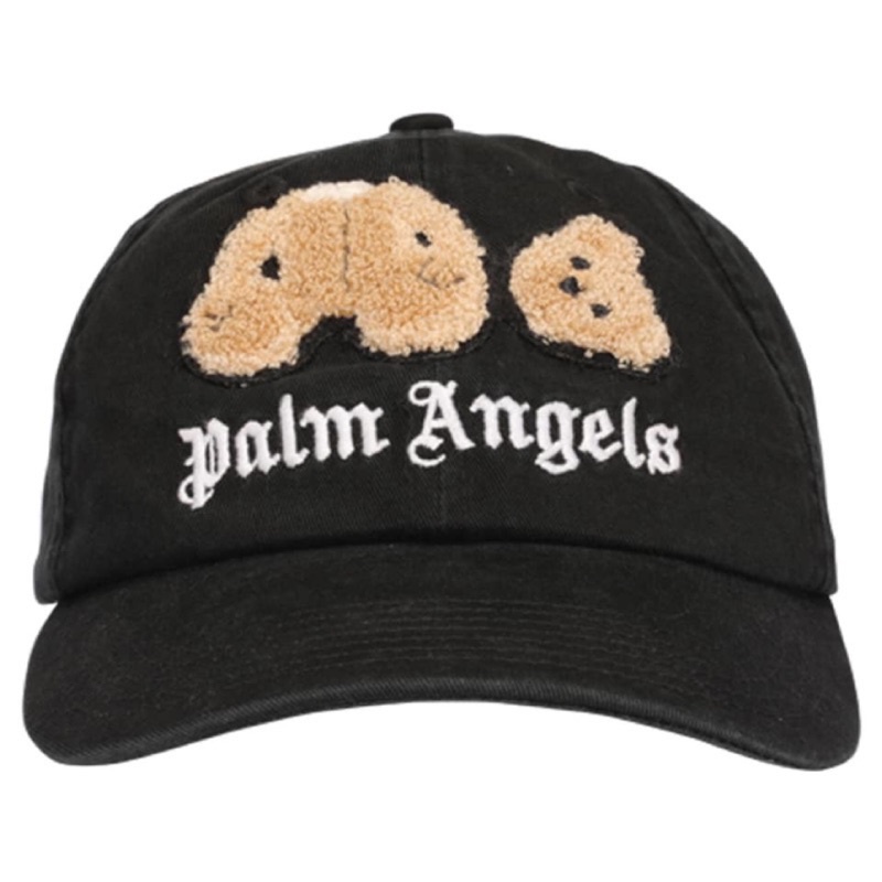 Palm Angels กิโยติน หมี หมวกเก่า สีดำ น้ำตาล/เขียว