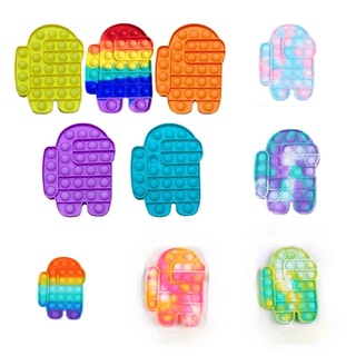 ของเล่นใหม่ Pop It Murah Rainbow เล่นท่ามกลางพวกเราสำหรับเด็ก ๆ เพื่อบรรเทาความเครียด Kids Toys