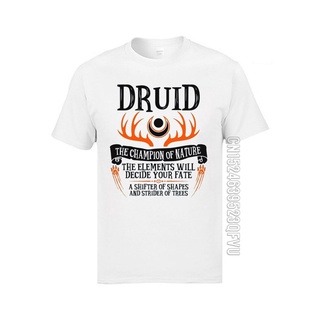 เสื้อเด็กหญิง - เสื้อยืดผ้าฝ้ายแบรนด์ใหม่คอกลมพิมพ์บน Pure Mens s Wrath of Nature Druid s o-neck Te