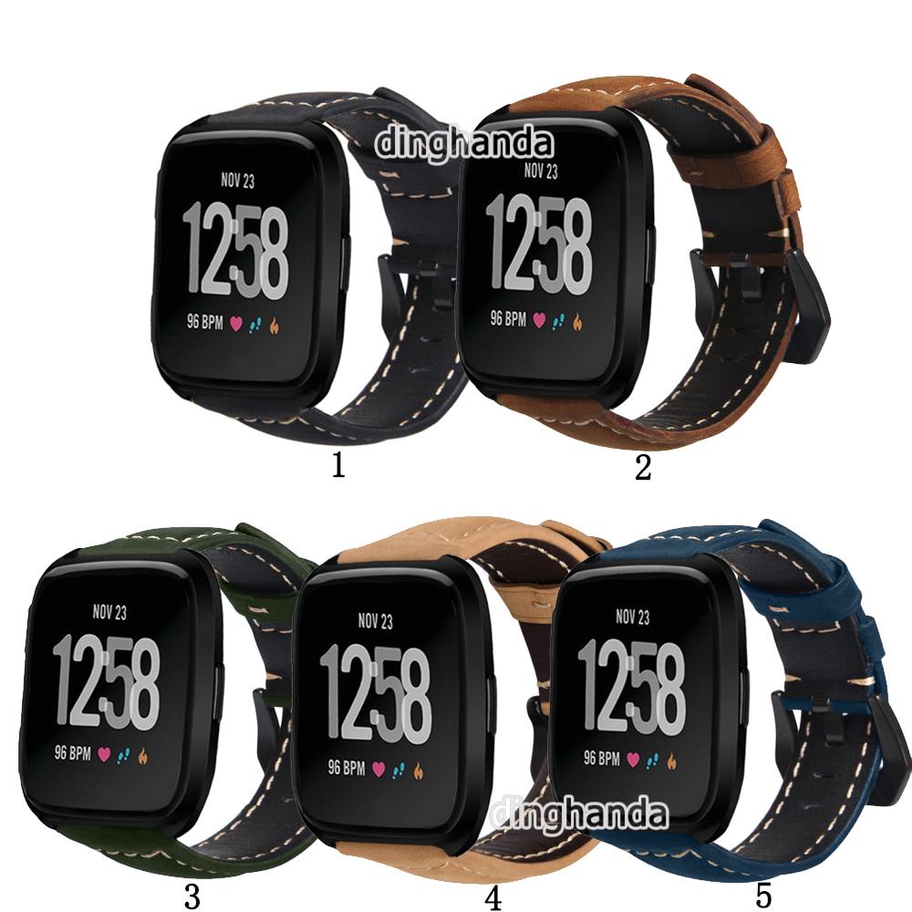 สายหนังแท้สำหรับนาฬิกา Crazy Horse สำหรับ Fitbit Versa