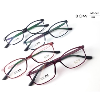 กรอบแว่นตา BOW รุ่น 8822 เต็มกรอบสีดำ/เขียว/ชมพู น้ำหนักเบา ใส่สบาย Vintage มีบริการตัดแว่นสายตาราคาถูก