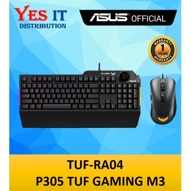 ASUS TUF-RA04 คีย์บอร์ดเกม & P305 TUF GAMING M3 MOUSE COMBO