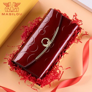 2020 แฟชั่น กระเป๋าคลัทช์แบบยาวสำหรับผู้หญิง กระเป๋าสตางค์MASILOU tamar lion lady wallet 2020 new leather long multi-fu