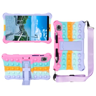 เคสโทรศัพท์มือถือ ซิลิโคนนิ่ม บีบบับเบิ้ล คลายเครียด ปรับได้ พร้อมขาตั้ง สําหรับ Realme Pad Mini 8.7 นิ้ว 4G LTE 2022 RMP2105 10.4 นิ้ว 2021