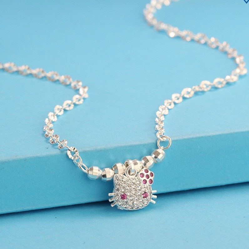 ของขวัญสําหรับเด็กผู้หญิง - สร้อยคอ Hello Kitty สําหรับผู้หญิง DTN0005 - TNJ Jewelry