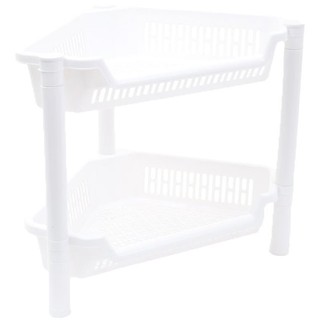 ชั้นเข้ามุมพลาสติก 2 ชั้น CSP 247-2 สีขาว ชั้นวางของในครัว CORNER RACK CSP 247-2 2TIER PLASTIC WHITE