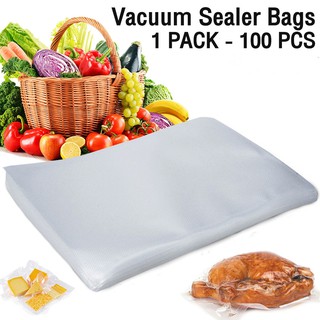 ถุงซีลสูญญากาศ 100 ใบ ลายนูน เหนียว หนา ถนอมอาหาร ถุงซีล 25*30cm vacuum bag UNTM