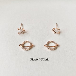 Saturn Set Earrings - เซ็ทต่างหูดาวเสาร์ (ก้านเป็นเงินแท้)