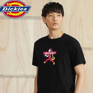 เสื้อยืดลําลอง ผ้าฝ้ายแท้ แขนสั้น พิมพ์ลายโลโก้การ์ตูน Dickies สวมใส่สบาย เหมาะกับฤดูใบไม้ผลิ และฤดูร้อน สําหรับผู้ชาย 0