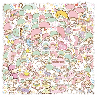 สติกเกอร์ PVC ลายการ์ตูน Little Twin Stars Sanrio กันน้ํา 100 ชิ้น