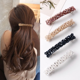 Korean Fashion Large Crystal Hairpin Spring Rhinestone Hair Clip