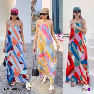 Maxidress สายเดี่ยวลายกราฟฟิกสวยรับซัมเมอร์