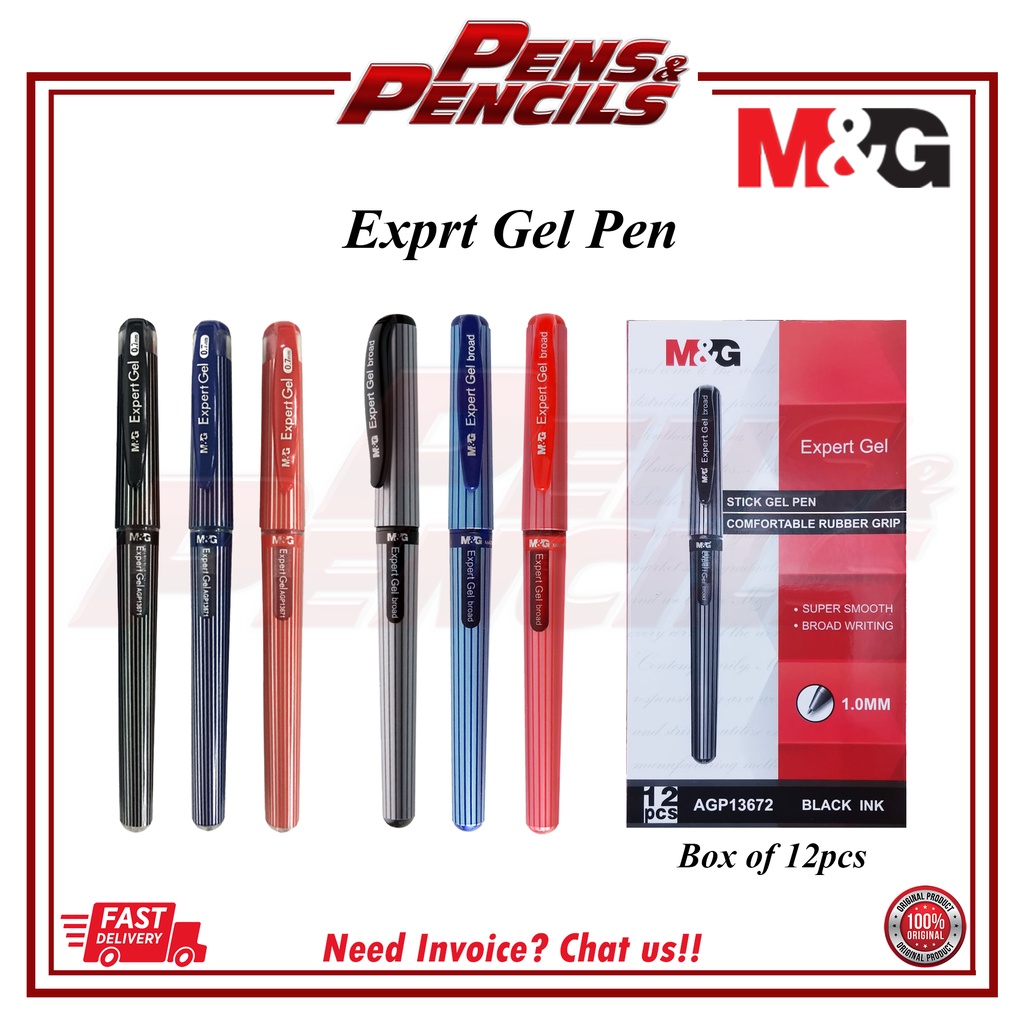 M&g Expert Gel Pen ปากกาลายเซ็น 0.7 มม. 1.0 มม. ปากกาหมึกเจล AGP13671 / AGP13672 (1กล่อง=12 ชิ้น)