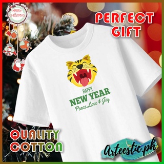 เสื้อยืดผู้ [S-5XL]ผ้าฝ้าย 100% [S-5XL]2023 เสื้อยืด CHRISTMAS HAPPY NEW YEAR TSHIRT DESIGN 34 High Quality Cotton Unise