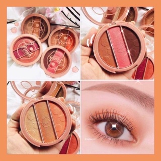 อายแชโดว์ลูกพีช 3 ช่อง Kiss Beauty Peach Eyeshadow NO.87096 1 ตลับมี 3 เฉดสี