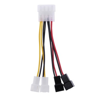 Redkee 1pcs 4-Pin Molex to 3-Pin fan Power Cable Adapter Connector 12v*2 / 5v*2 /KT