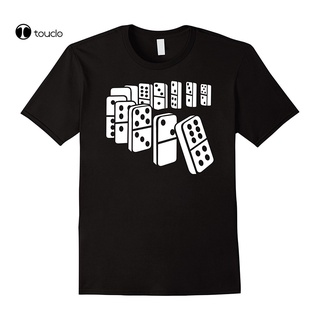 ใหม่ เสื้อยืดลําลอง ผ้าฝ้าย แขนสั้น พิมพ์ลาย Dominoes แฟชั่นฤดูร้อน สําหรับผู้ชาย และผู้หญิงS-5XL