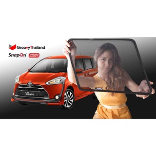 TOYOTA SIENTA Gen2 ม่านบังแดด SnapOn Em + ม่านกระจกหน้า Press Fit