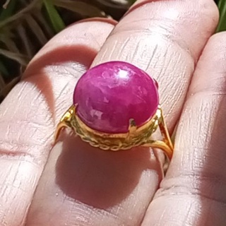 #13.40ct #ทับทิมพม่าแท้หลังเบี้ย #ทับทิมกินบ่เซี้ยง #Natural cabochon Burma Ruby