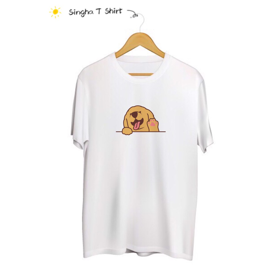 SINGHA T-Shirt เสื้อยืดกสรีนลาย Say Hi Golden