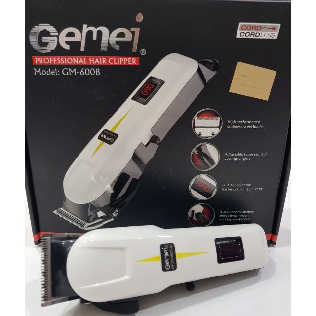 ปัตตาเลี่ยน (ไร้สาย) Gemei Professional hair clipper : GM-6008
