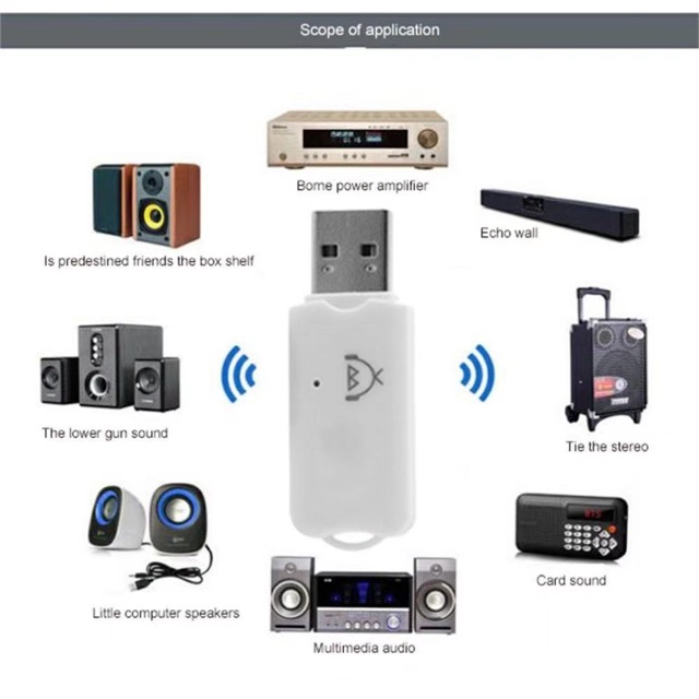 บูทธู USB Bluetooth Dongle Wireless  Audio Receiver Music Speaker Receiver Adapter Dongle For Car Smartphone BT-118