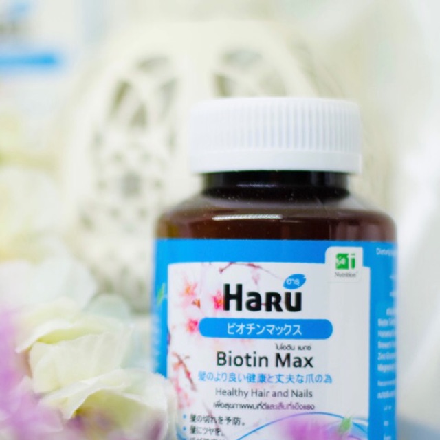 Haru biotin max ฮารุ ไบโอติน ผลิตภัณฑ์เสริมอาหารเพื่อบำรุงเส้นผมและเล็บ<p>“><center><h4></h4><p><p><font color=