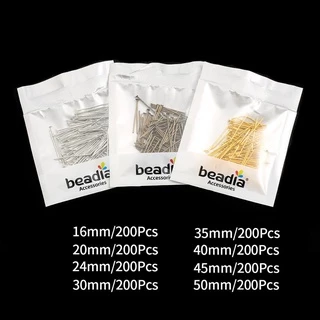 200pcs 16-45mm Flat Head Pins Gold/Silver/Copper/Rhodium Headpins For Jewelry Findings Making DIY Supplies