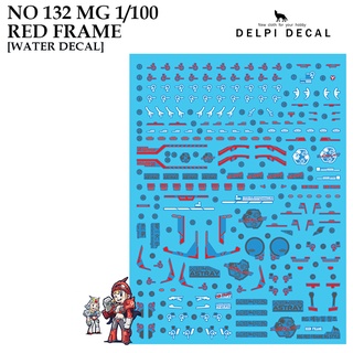 ดีคอลน้ำ [DELPI] 132 MG RED FRAME [RG STYLE] 1/100 WATER DECAL