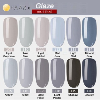 เซ็ต ยาทาเล็บ เจล 12 ขวด Gel Nail Polish Set HAAR x Mottled Glaze Tone โทน เกลซ น้ำตาลเคลือบ สี ฟ้า เทา จัดจำหน่ายโดย...