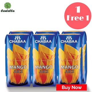 Chabaa mango juice 180 ml x6 box พิเศษ ซื้อ 1 เเถม 1 Special Buy 1 free 1