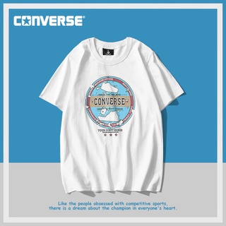 Converse Converse เสื้อยืดลําลอง แขนสั้น ทรงหลวม เหมาะกับฤดูร้อน สําหรับผู้ชาย และผู้หญิง นักเรียนS-5XL