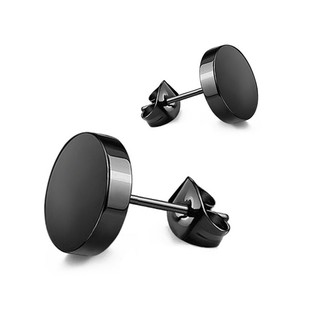 Fashion Punk Rock Ear Studs  Unisex Black Titanium Earrings