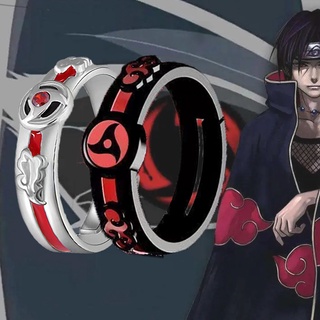 แหวนโลหะ รูปการ์ตูนนารูโตะ Akatsuki Itachi Sharingan สามารถปรับได้ สําหรับแต่งคอสเพลย์ฮาโลวีน