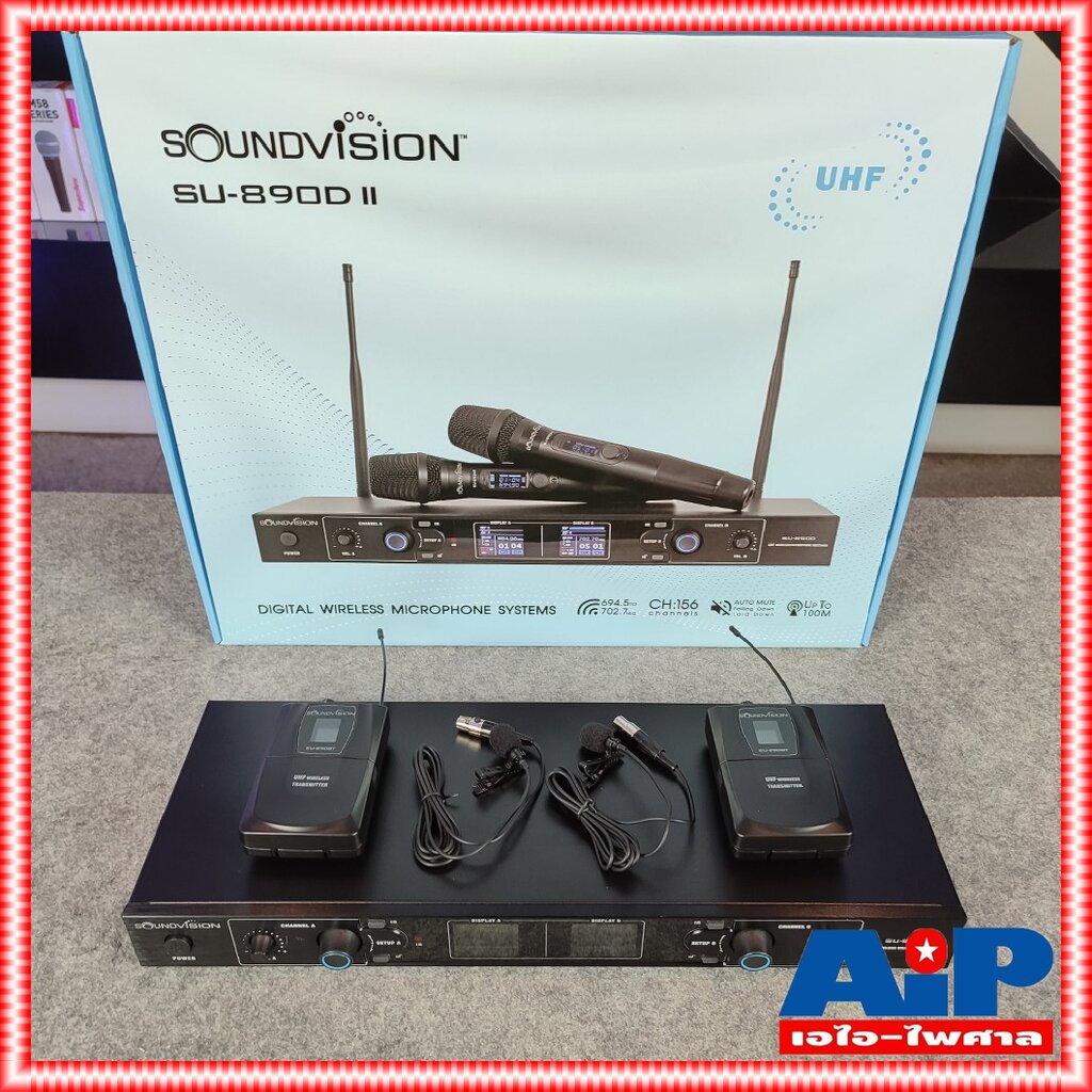 ฟรีค่าส่ง SOUNDVISION SU-890D-II/BT (LV-X) ไมค์ลอยหนีบคู่ ย่าน UHF SU 890 D II/BT SU890D II/BT SU 89