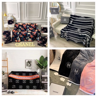 HOT SALE !!! ผ้าห่มนาโน5ฟุต ผ้าห่ม CHANEL【2022】 ขนาด150*200cm (พร้อมกล่อง) ผ้าห่มแบรนด์เนม ชุดผ้าปูที่นอน รัดมุม Fitted