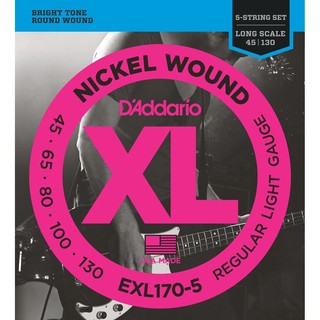 D’Addario EXL170-5 สายกีต้าร์เบสไฟฟ้า 5 สาย ของแท้100%