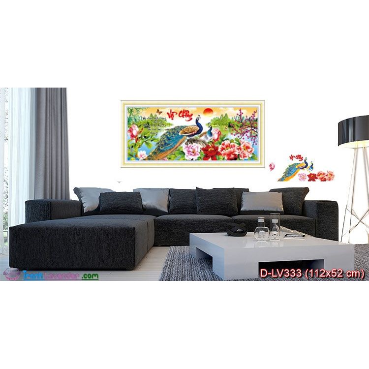 (ไม่มีเพชร ไม่มีกรอบ)[d-lv333] ภาพวาดเพชร คู่ 112x52