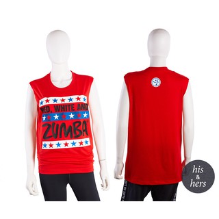 Zumba Wear เสื้อยืดออกกำลังกายซุมบ้า Red White And Zumba Tee
