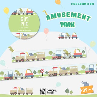 New Arrival  ✨Gimmic Washi Tape เทปวาชิ ลาย 🐘 Amusement Park 🦒 ขนาด 15mm x 5m