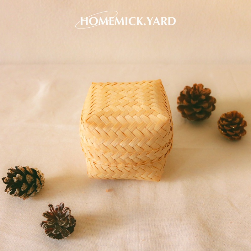 homemick.yard กระติ๊บสี่เหลี่ยม กระติ๊บไม้ไผ่ กระติ๊บใบตาล ขนาดเล็ก งานสวย คุณภาพดี ใช้งานได้จริง มี 3 แบบ
