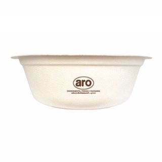 เอโร่ ชามเยื่อชานอ้อย 600ml ยกแพ็ค 50ชิ้น ARO BOWL BAGASSE PLATE ชามชานอ้อย ชามใช้แล้วทิ้ง ชามรักษ์โลก