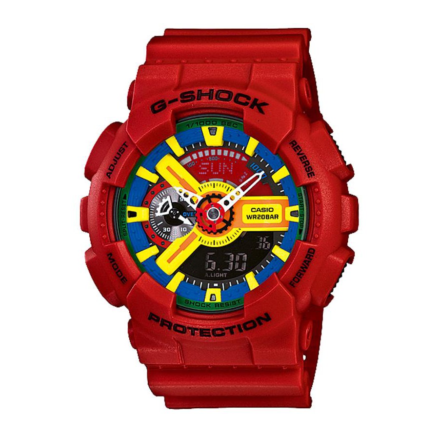 Casio G-Shock นาฬิกาข้อมือผู้ชาย สายเรซิ่น รุ่น GA-110FC-1A - สีแดง