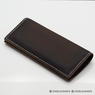 กระเป๋าสตางค์ใบยาว OVMC COWHIDE WALLET สีน้ำตาล