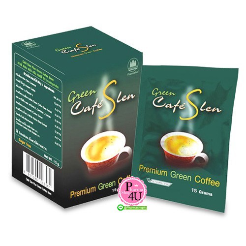 (EXP12/2026) HOF Green Cafe Slen Premium Green Coffee 15gx10 ซอง กาแฟ [6382]